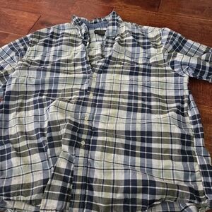 Mens‎ Pendleton   Blue Gray Button Up Shirt Size 2x Linen Blend